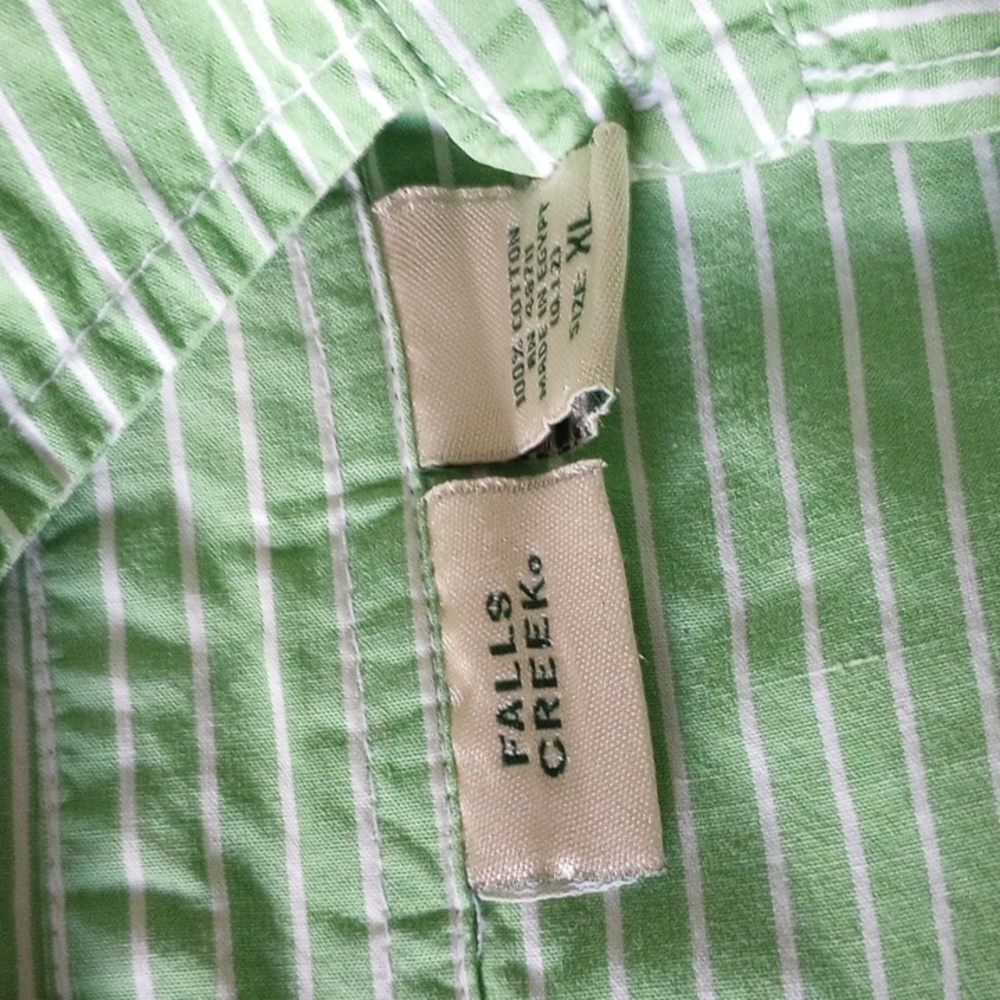 Men's xl Falls Creek Dress shirts green and white